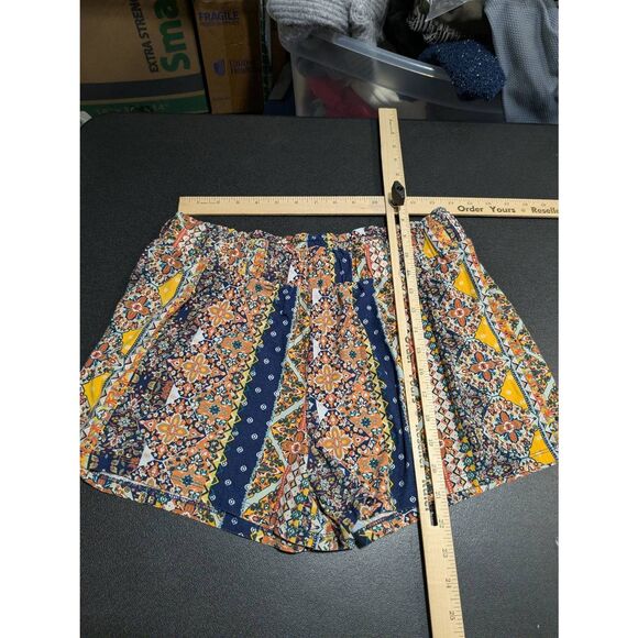 Bobbie Brooks Super Soft Shorts Stretch Boho Floral Stripe Gypsy Elastic Women's - Picture 4 of 4
